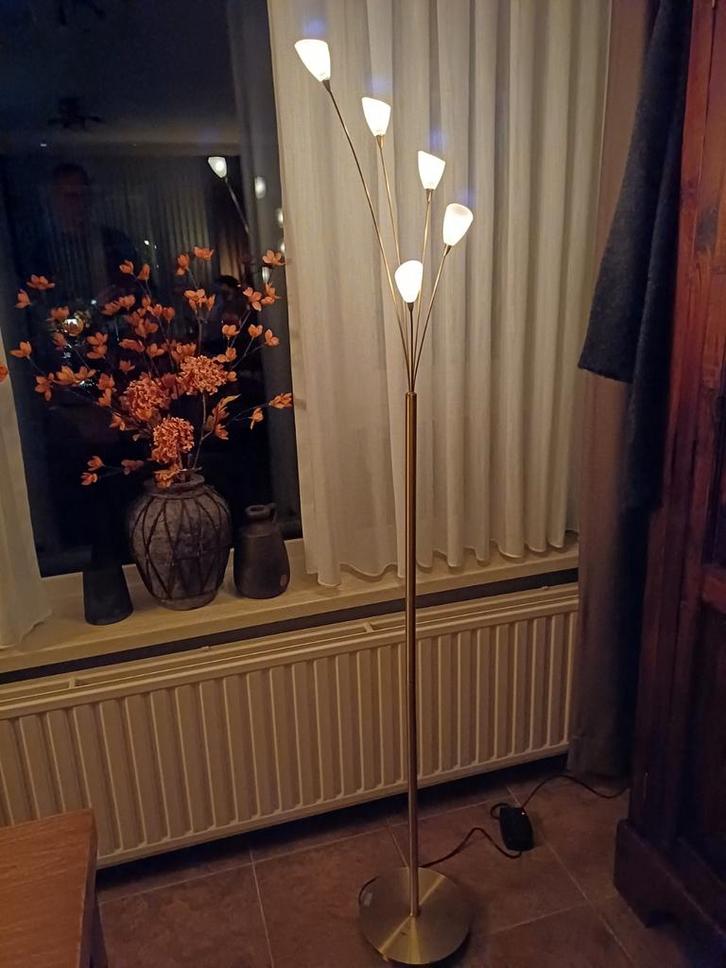 Prachtige Jan des Bouverie staande design lamp, Huis en Inrichting, Lampen | Vloerlampen, Gebruikt, 150 tot 200 cm, Glas, Metaal