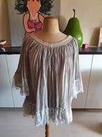 Nieuw! geweldige taupe blouse met kanten details maat L!, Nieuw, Maat 42/44 (L), Verzenden, Overige kleuren