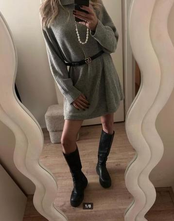 Ba&sh grijze mini dress Medee trui / jurk wol/katoenmix mt S beschikbaar voor biedingen