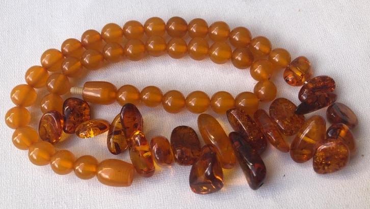 Barnsteen ketting halsketting, Sieraden, Tassen en Uiterlijk, Antieke sieraden, Ketting, Overige materialen, Ophalen of Verzenden