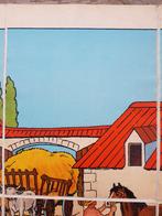 De boerderij oude schoolplaat uit Frankrijk litho op canvas., Ophalen of Verzenden