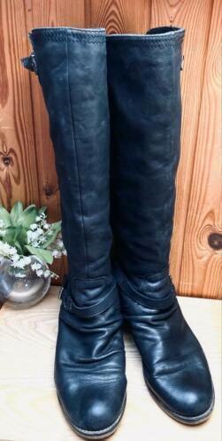 SPM leren laarzen maat 40, Kleding | Dames, Schoenen, Zo goed als nieuw, Hoge laarzen, Zwart, Ophalen of Verzenden