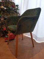 Stoffen eetkamerstoel groen, Ophalen, Hout, Overige kleuren, Zo goed als nieuw