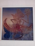 Schilderij/ Stoffen afbeelding uit Indonesië, Antiek en Kunst, Kunst | Schilderijen | Abstract, Ophalen of Verzenden