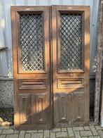 Prachtige dubbele antieke eiken voordeur met bovenlicht, Doe-het-zelf en Verbouw, Deuren en Horren, 215 cm of meer, Gebruikt, 120 cm of meer