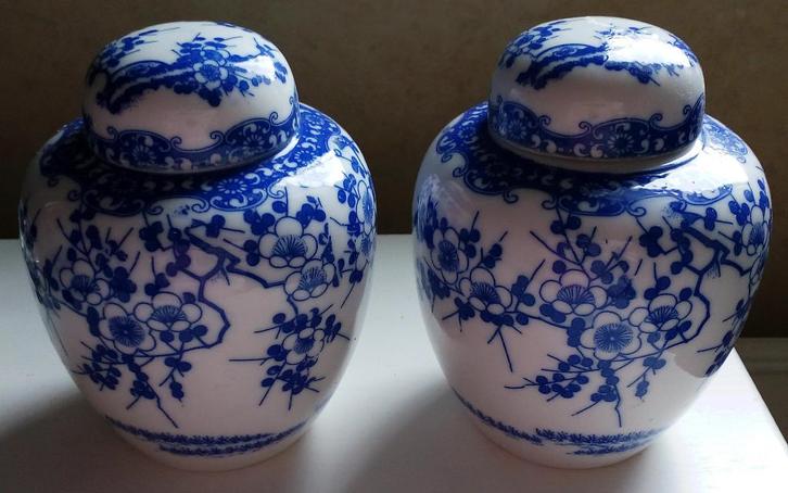 2-Kobaltblauwe -Gemberpotje/Vintage, Huis en Inrichting, Keuken | Servies, Zo goed als nieuw, Overige typen, Overige stijlen, Aardewerk