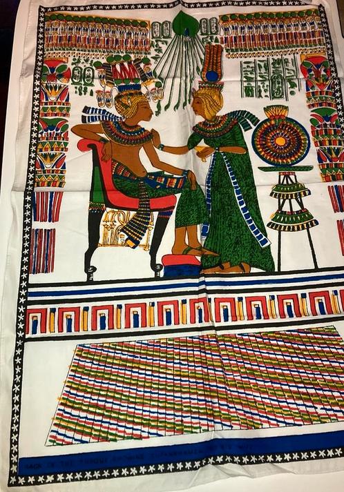 Doek Katoen Egypte Farao Hiërogliefen, Antiek en Kunst, Curiosa en Brocante, Verzenden