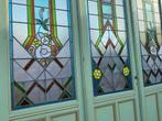 3 - delige set Jugendstil glas in lood deuren 259x241cm., Ophalen
