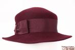 Vintage Dameshoed LadyLike bordeaux haarvilt 56,5, LadyLike, 56 of 57 cm (M, 7 of 7⅛ inch), Hoed, Ophalen of Verzenden