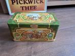Bewaarblik Douwe Egberts Pickwick thee 18-10-9 cm, Verzamelen, Blikken, Ophalen of Verzenden, Gebruikt, Thee, Douwe Egberts