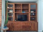 Teakhouten Buffetkast met Glas, Ophalen, Gebruikt, 200 cm of meer, Glas