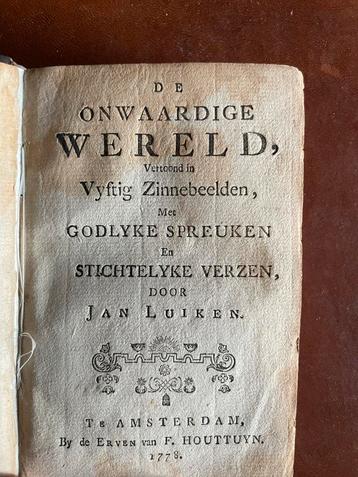 Jan Luyken - De Onwaardige Wereld (1778) beschikbaar voor biedingen