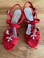 Sandaaltjes velours optiek, Marco Tozzi, Nieuw, Rood, Sandalen of Muiltjes