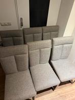 6 grijze eetkamerstoelen, Huis en Inrichting, Ophalen, Gebruikt, Vijf, Zes of meer stoelen, Stof