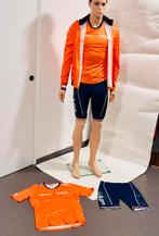 Hardloopkleding sportshirt hardloopbroek tight sportjas M, Maat 48/50 (M), Oranje, Ophalen of Verzenden, Zo goed als nieuw