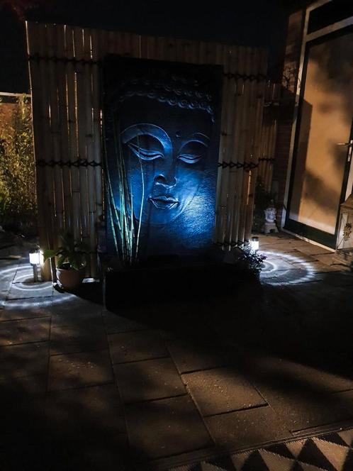 Mooie grote oosterse Buddha fontein water ornament beton, Tuin en Terras, Waterpartijen en Fonteinen, Zo goed als nieuw, Fontein