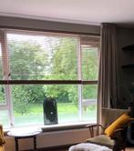 Houten Jaloezieën 35mm in 2 delen voor raam van 193 breed, Huis en Inrichting, Ophalen, 100 tot 150 cm, Bruin, 100 tot 150 cm