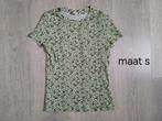 Groen gebloemd shirt stretch maat s, Ophalen of Verzenden, Zo goed als nieuw, Korte mouw, Monki