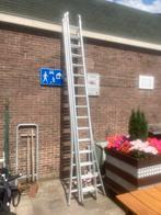 Aluminium schuifladder 3x16 treden, Doe-het-zelf en Verbouw, Ladders en Trappen, Ophalen, Zo goed als nieuw, Ladder, Opvouwbaar of Inschuifbaar