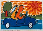Lino Cees Vis getiteld Sunday Morning, Antiek en Kunst, Kunst | Litho's en Zeefdrukken, Ophalen of Verzenden