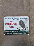 Emaille bord de watersport polis, Verzamelen, Ophalen of Verzenden, Gebruikt, Reclamebord