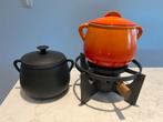 Cousances/Le Creuset fondueset als nieuw, Huis en Inrichting, Gietijzer, Overige typen, Ophalen of Verzenden, Zo goed als nieuw
