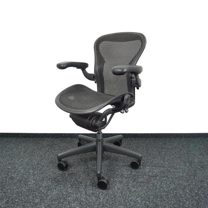 Herman Miller Aeron type A Bureaustoel | Ergonomisch, Huis en Inrichting, Bureaustoelen, Gebruikt, Bureaustoel, Zwart, Ergonomisch