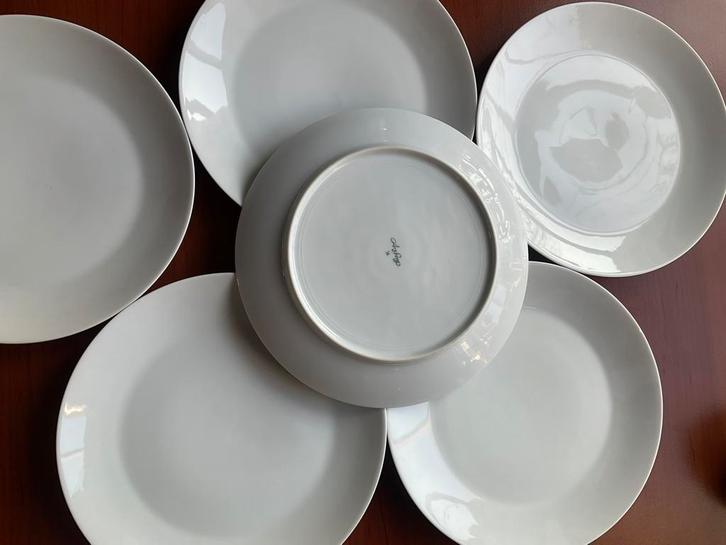 Arzberg witte ontbijtborden 6 stuks schuin oud logo, Huis en Inrichting, Keuken | Servies, Gebruikt, Bord(en), Porselein, Ophalen of Verzenden