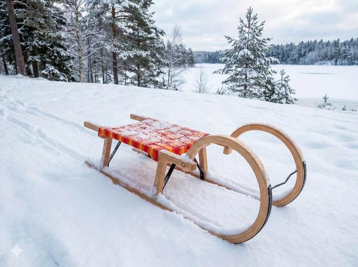 Houten slee / slede Alpen - UIT VOORRAAD LEVERBAAR, Kinderen en Baby's, Speelgoed | Buiten | Sleeën, Nieuw, Hout, Ophalen of Verzenden
