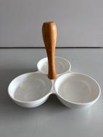 Leuke snack schaaltjes met houten handvat, Ophalen of Verzenden, Zo goed als nieuw