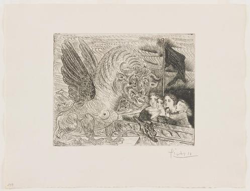 Picasso (1881) Lithografie " Suite Vollard Nr XIII " SPADEM, Antiek en Kunst, Kunst | Litho's en Zeefdrukken, Ophalen of Verzenden