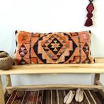 Kelimkussen XL 40x80 roze oranje bruin vintage, Yazgibi, Overige kleuren, Verzenden, Nieuw