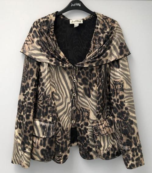 JOSEPH RIBKOFF Tijgerprint top mt 44 - jasje, Kleding | Dames, Tops, Gedragen, Maat 42/44 (L), Overige kleuren, Lange mouw, Ophalen of Verzenden