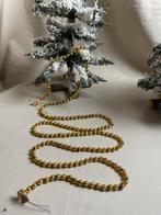 Oude goudkleurige kerstslinger met glazen kraal, Diversen, Kerst, Ophalen of Verzenden, Gebruikt