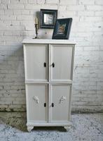 Oud grammofoon kastje smal kastje off white eiken vintage, Ophalen of Verzenden