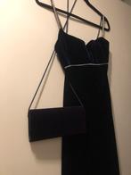 Donkerblauw fluwelen jurk, Maat 38/40 (M), Overige typen, Blauw, Ophalen of Verzenden