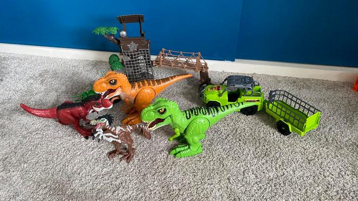 Dino speelset met Trex, Verzamelen, Speelgoed, Gebruikt, Ophalen of Verzenden
