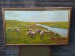 Gesigneerd schilderij schapen in polder painting kunst, Ophalen