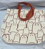 Canvas Tote Bag - Kattenprint - Boodschappentas, Ophalen of Verzenden, Nieuw, Beige, Shopper