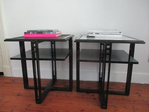 Vintage Bijzettafels Umberto Asnago voor Giorgettie, Huis en Inrichting, Tafels | Bijzettafels, Gebruikt, Vierkant, 45 tot 60 cm