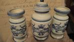 3 apothekers potten blauw met wit, Antiek en Kunst, Curiosa en Brocante, Ophalen of Verzenden