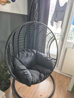 Mooie zwarte hangstoel, voor zowel binnen als buiten., Ophalen, Gebruikt, Zwart, Metaal