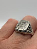 A298 Prachtige zilveren zegelring initialen AS maat 18,5, Sieraden, Tassen en Uiterlijk, Antieke sieraden, Ophalen of Verzenden