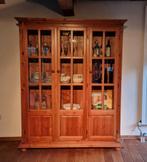 Grenen Servieskast met Verlichting, Huis en Inrichting, Kasten | Buffetkasten, Ophalen, 100 tot 150 cm, Glas, Landelijk