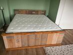 tweepersoons bed steigerhout, Ophalen, Gebruikt, Steigerhout, Tweepersoons