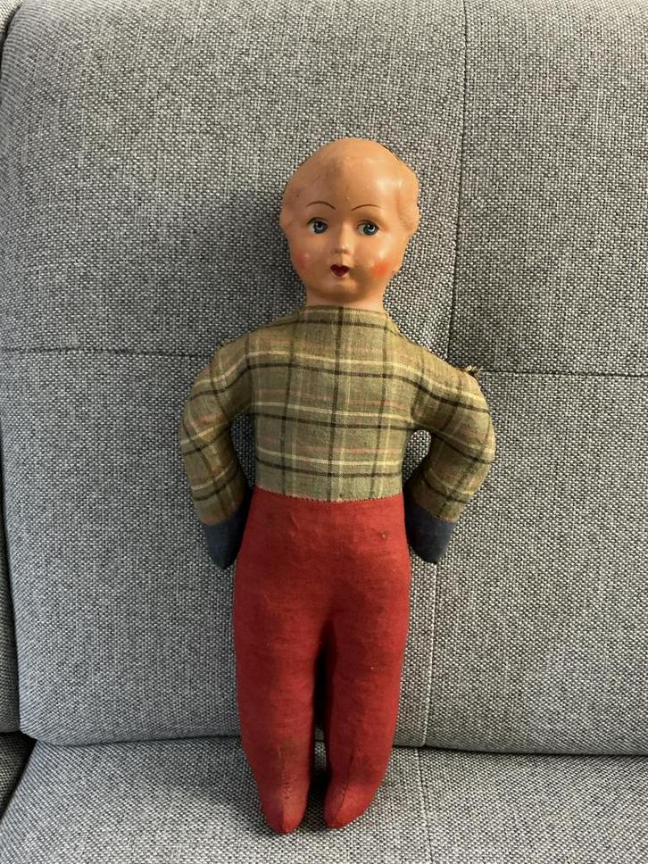 Vintage Jongenspop met Schade, Antiek en Kunst, Antiek | Speelgoed, Ophalen of Verzenden