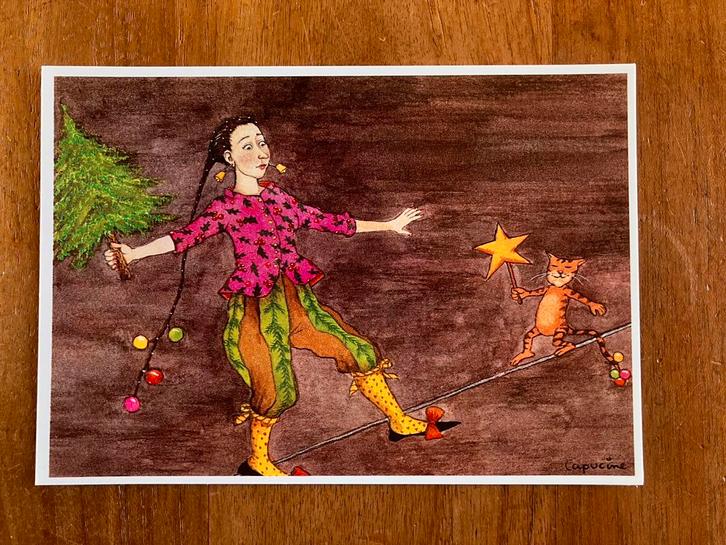 Kerstcircus - Capucine Mazille 1999, Verzamelen, Ansichtkaarten | Themakaarten, Ongelopen, 1980 tot heden, Overige thema's, Ophalen of Verzenden