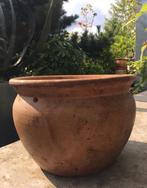 oud Hollandse terracotta bloempotten uniek, Tuin en Terras, Bloempotten, 25 tot 40 cm, Gebruikt, Rond, Binnen