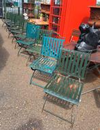 Antieke Franse smeedijzeren tuinstoelen erg stevige stoelen, Ophalen