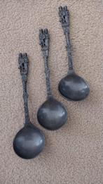 Antieke Tinnen Lepels met Figuren, Antiek en Kunst, Antiek | Bestek, Ophalen of Verzenden